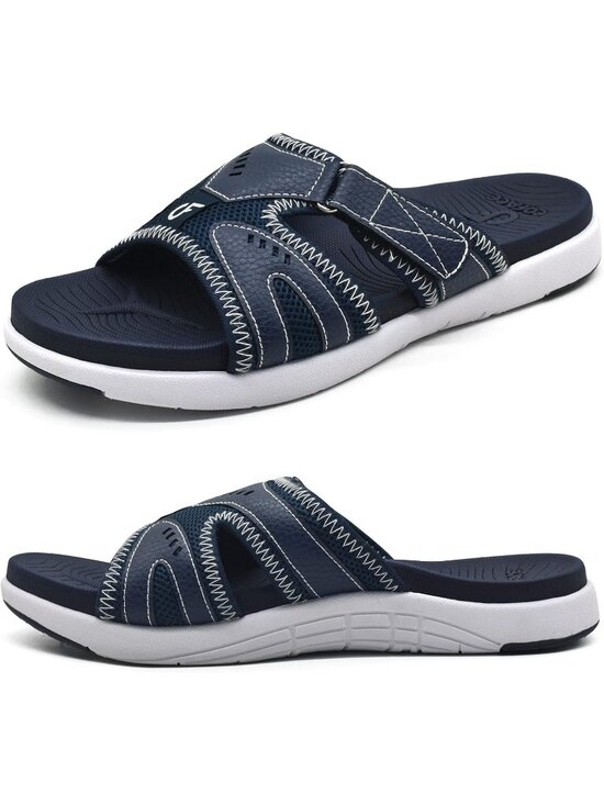 Men\'s Blue Sport Recovery Sandals Plantar Fasciitis Soft Cushion Lightweight